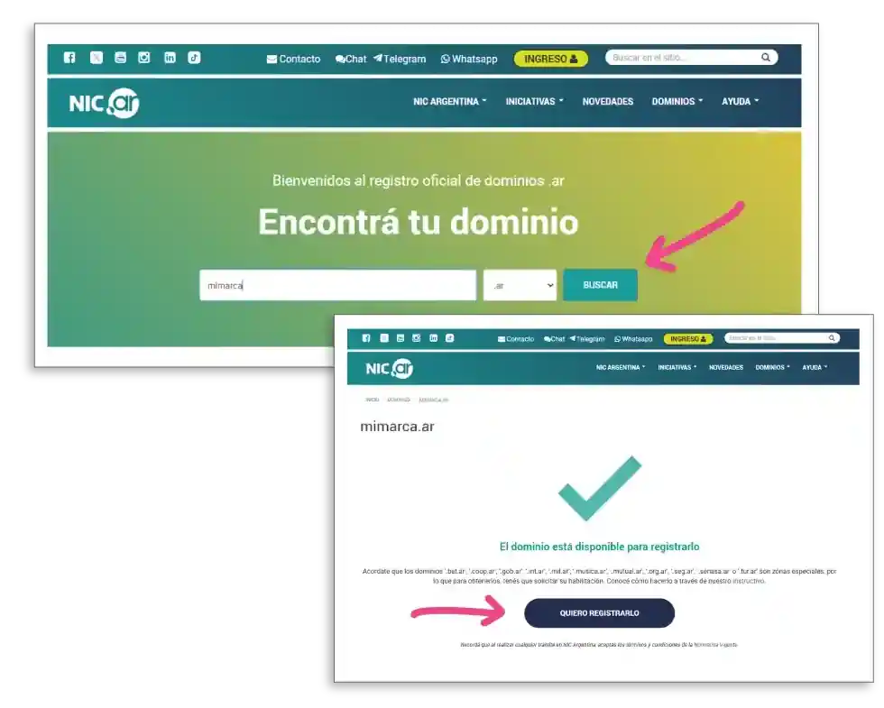 Registrar dominio en nic.ar 1 registro 1c 2025a Alejandro Powazniak